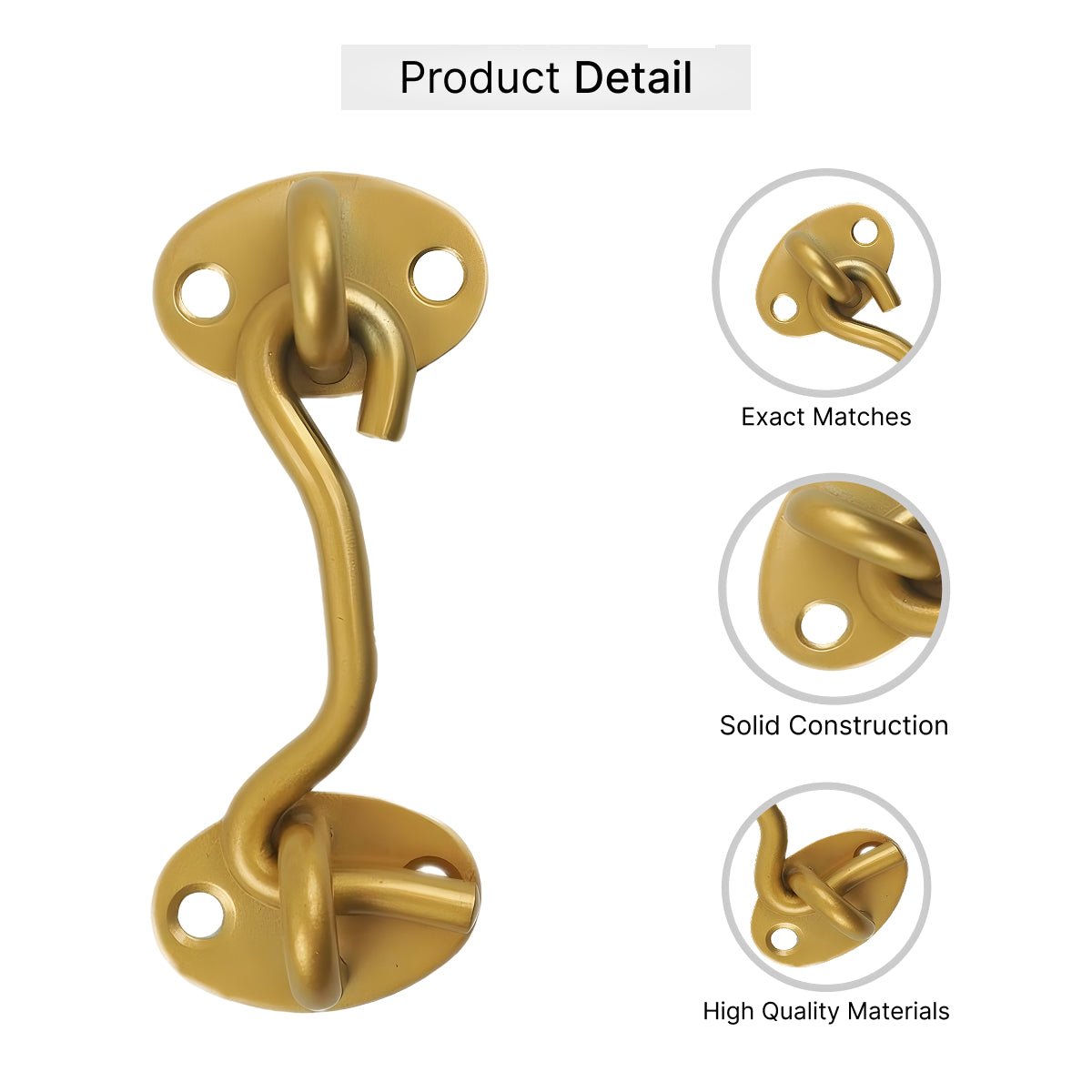 Hook & Eye Latch Brass – Heavy Duty Stainless Steel Door Lock 3-4-6–8 Inch Hook & Eye Latch Brass – Heavy Duty Stainless Steel Door Lock 3-4-6–8 Inch